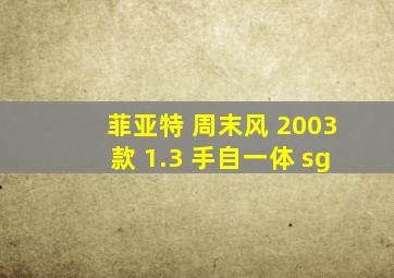 菲亚特 周末风 2003款 1.3 手自一体 sg